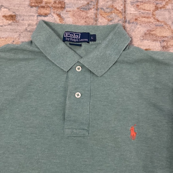 Ralph Lauren Classic Polo Shirt Short Sleeve Green size Large - Picture 2 of 4